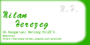 milan herczeg business card
